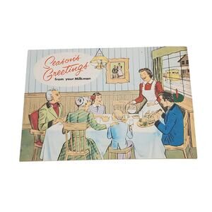 Seasons Greetings From Your Milkman Staunton Creamery Route Man Vtg Small Town